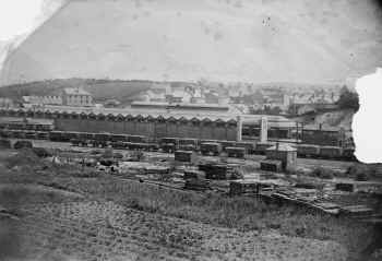 Carnforth Station from Hunting Hill. Thomas Rathbone Collection.