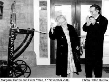 Margaret Barton and Peter Yates, Carnforth Station 17th November 2003 Photo Helen Burrow