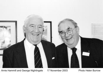 Arnie Hammil and George Nightingale, Carnforth Station, 17th November 2003 Photo Helen Burrow