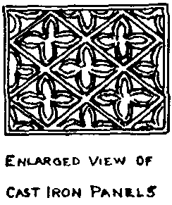 Enlarged view of cast iron panels